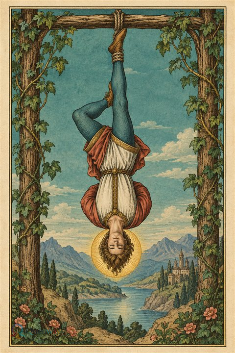 Quenway The Hanged Man card illustration