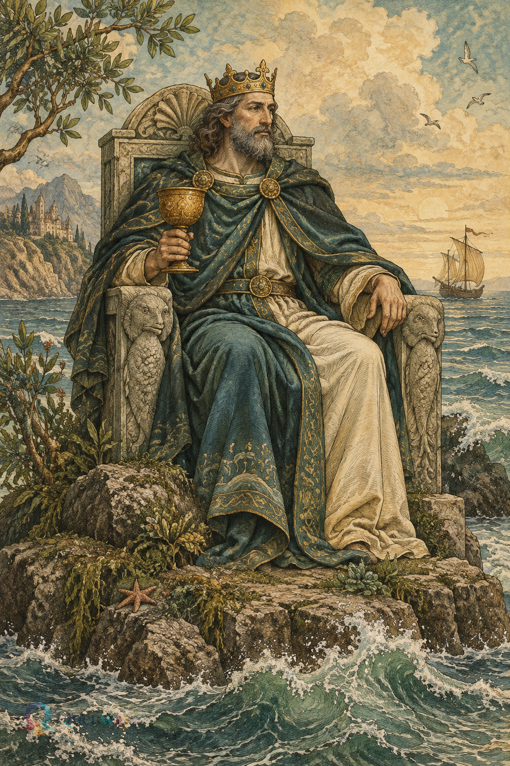 Quenway King of Cups card illustration