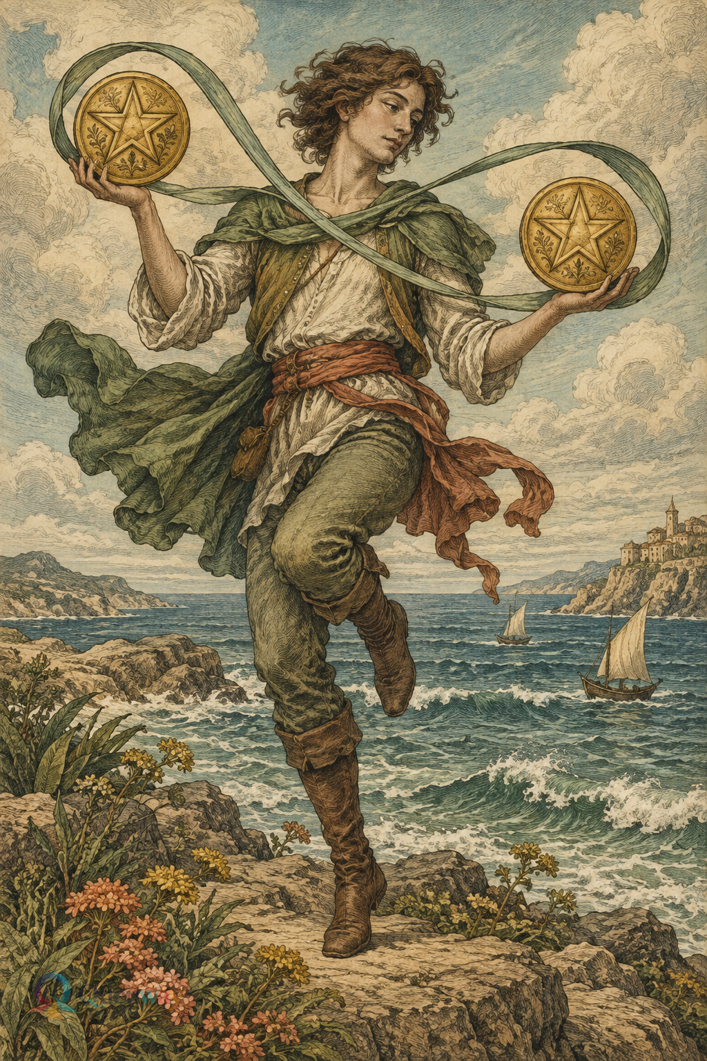 Quenway Two of Pentacles card illustration