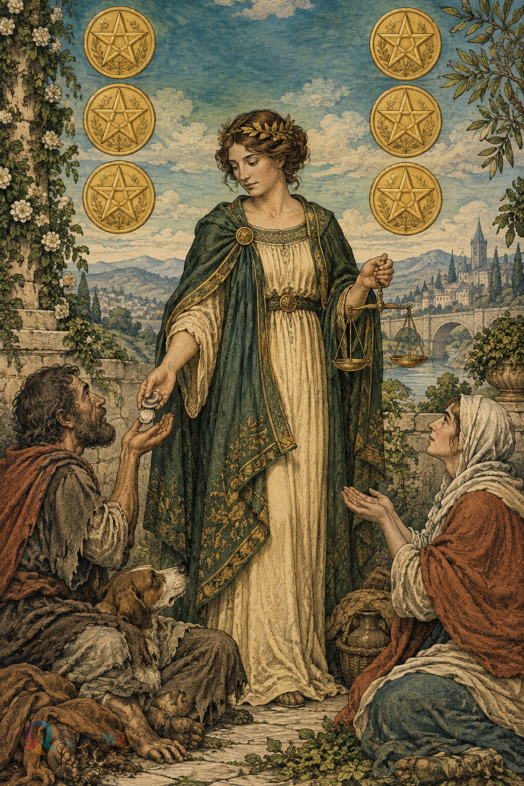 Illustratio chartae «Sex Denariorum» a Quenway facta.