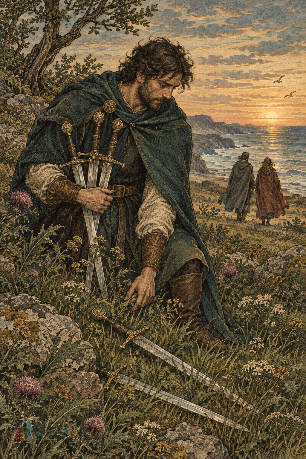 Quenway Five of Swords card illustration