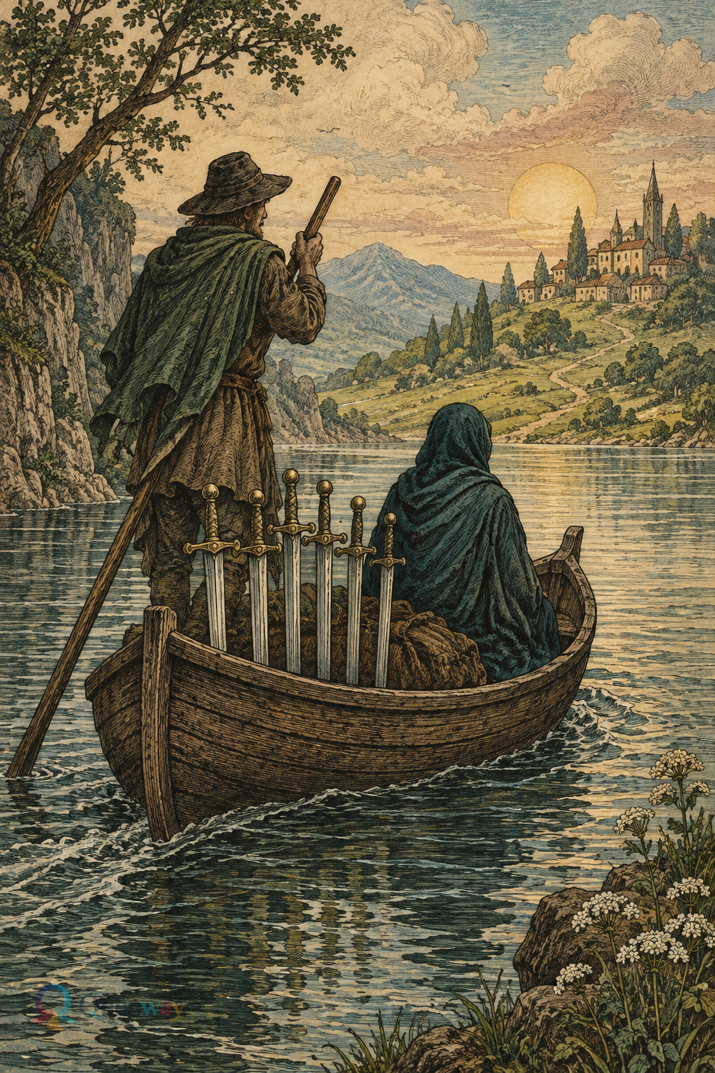 Illustratio chartae «Sex Gladiorum» a Quenway facta.