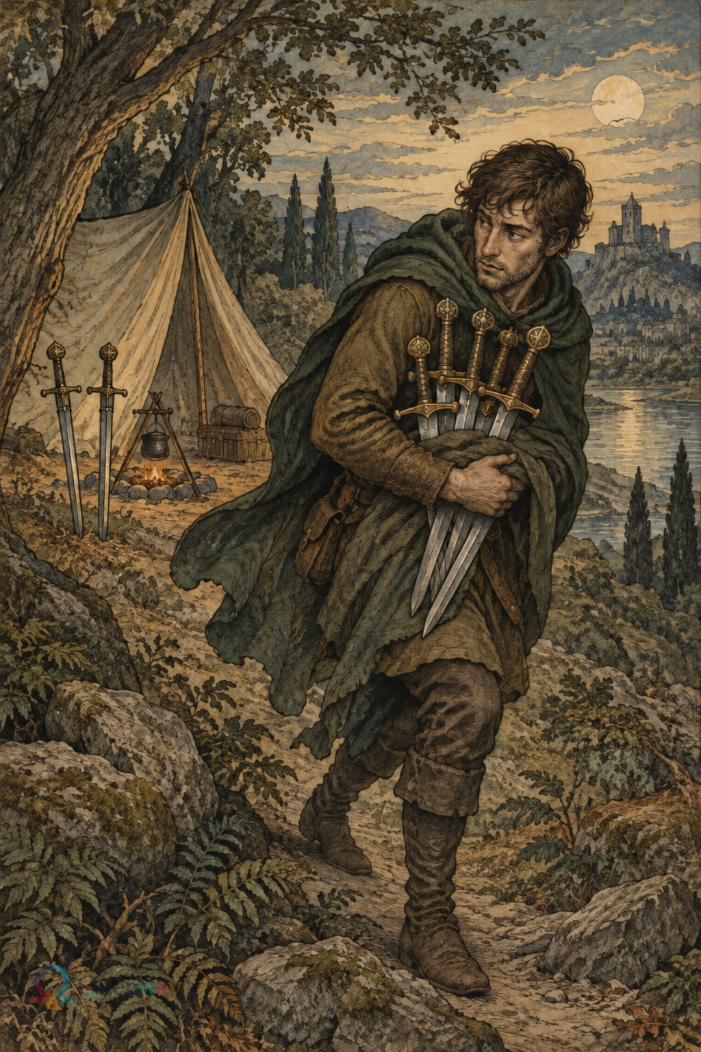 Quenway Seven of Swords card illustration