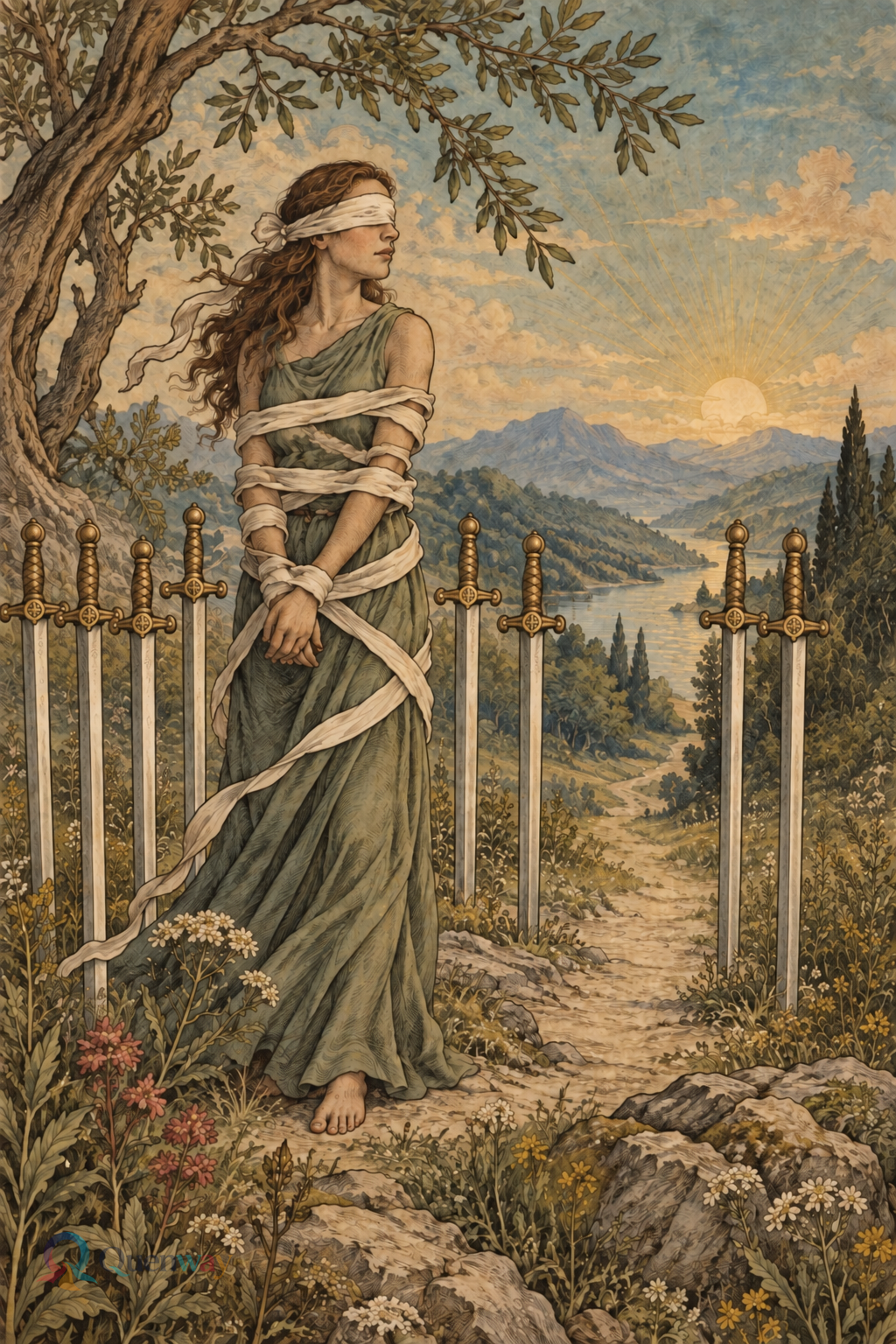 Quenway Eight of Swords card illustration