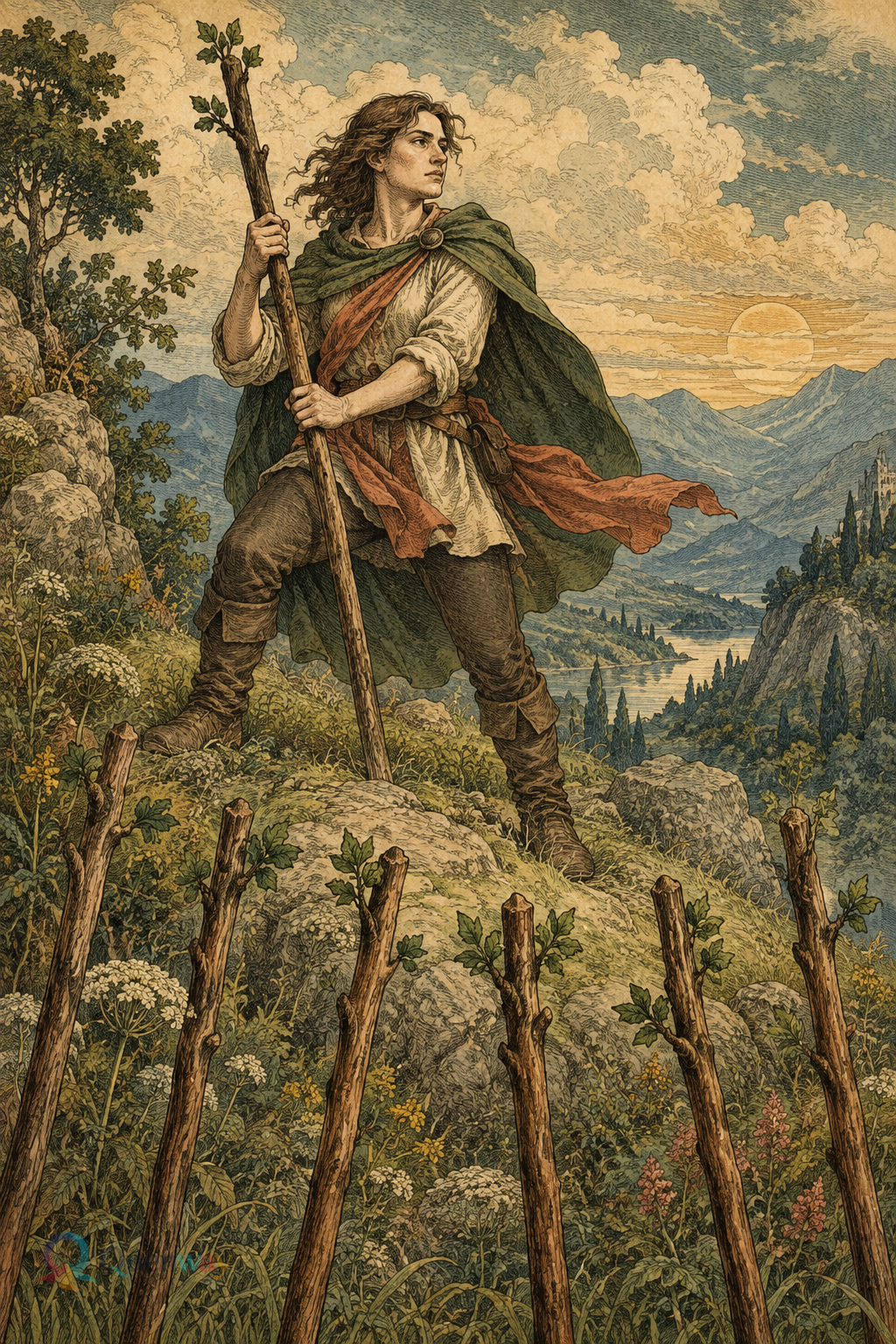 Quenway Seven of Wands card illustration