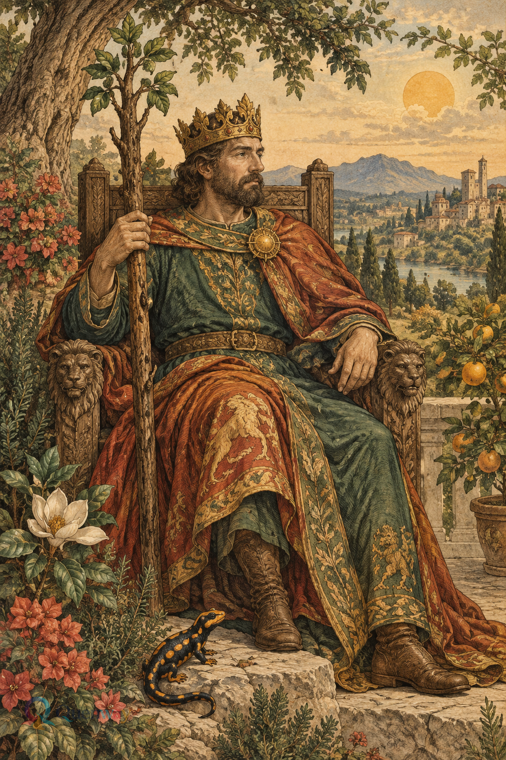 Quenway King of Wands card illustration